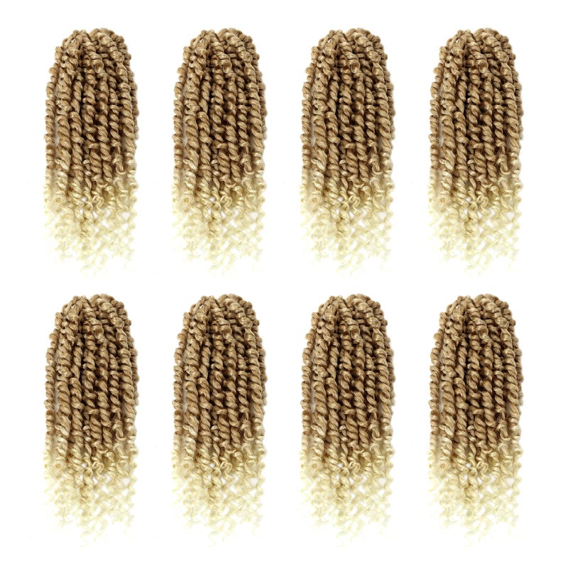Bileaf Pretwisted Passion Twist Crochet Hair for Black Women 10 Inch 8 Packs Pre Looped Short Crochet Passion Twist Bohemian Braids Hair Curly Ends T27613